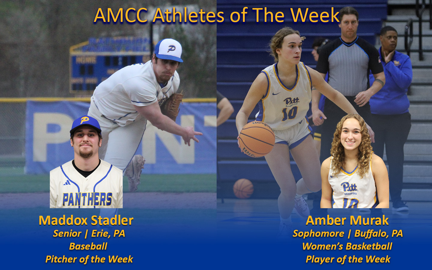 Murak and Stadler Named AMCC Athletes of the Week