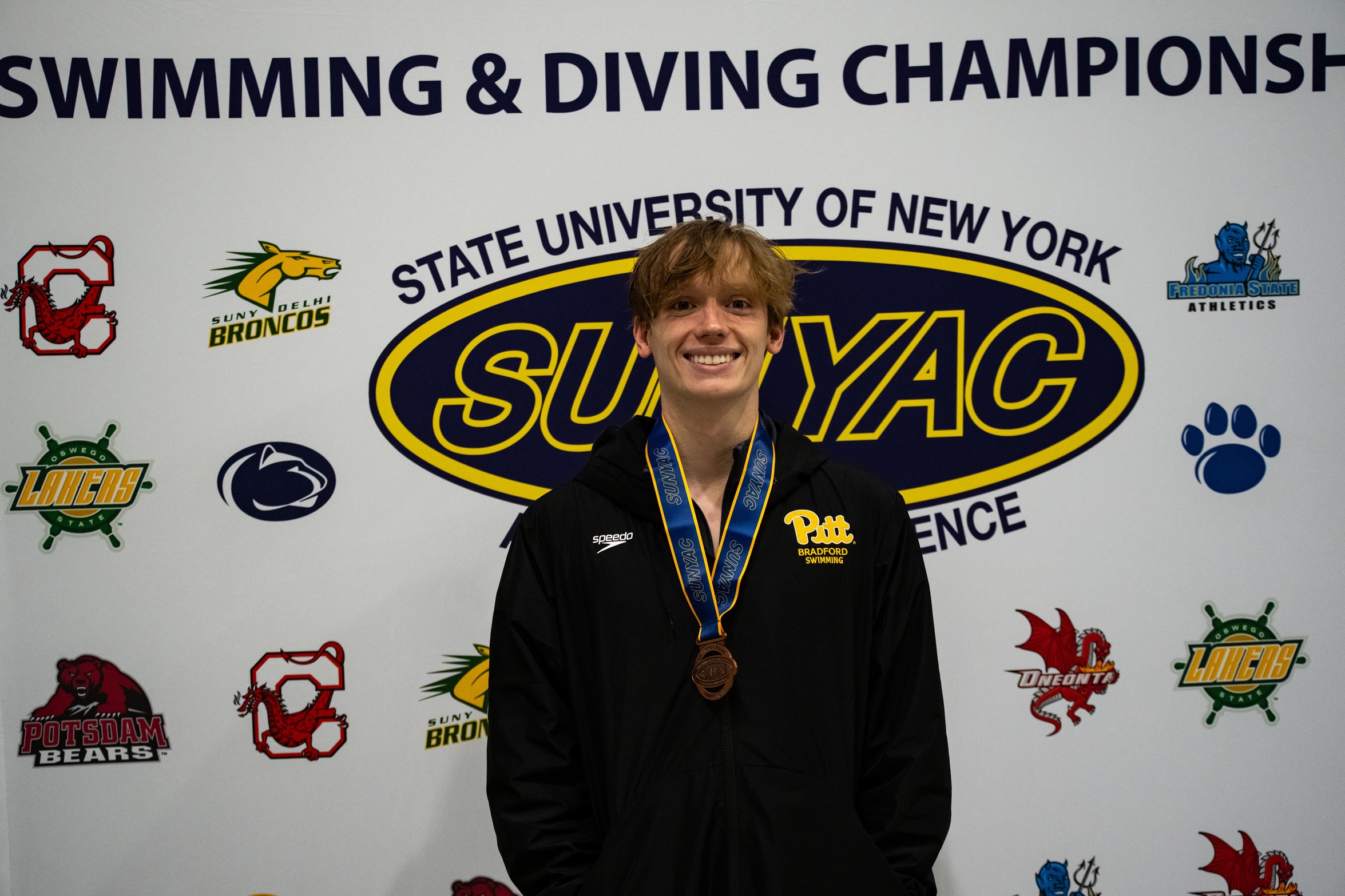 Panthers Finish 7th at SUNYAC Championship Meet, Conan Young Earns 3rd Medal